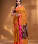 Yellow Pure Cotton Woven Design soft Saree with zari pallu