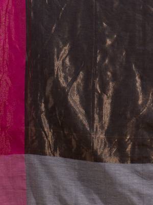 Grey Pure Cotton Woven Design soft Saree with zari pallu 5