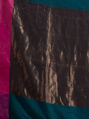 Teal Pure Cotton Woven Design soft Saree with zari pallu 5