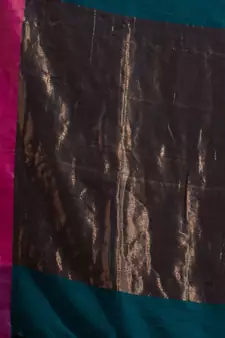 Teal Pure Cotton Woven Design soft Saree with zari pallu