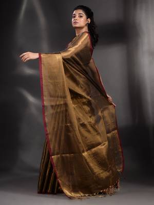 Brownies Gold Tissue handwoven soft saree 4