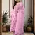 Ada Hand Embroidered Onion Pink Georgette Lucknowi Chikankari Women Unstitched Suit Piece - A211195