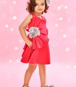 Blue hand woven polyester kids-girl-gowns