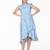 Blue printed cotton kids-girl-gowns