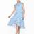 Blue printed cotton kids-girl-gowns