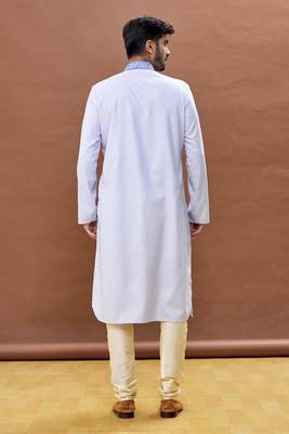 Purple embroidered art silk kurta-pajama 4
