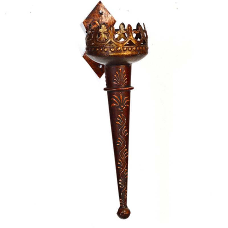 Brown Bronze Finish Metal Antique Torch