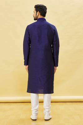 Purple embroidered art silk kurta-pajama 4