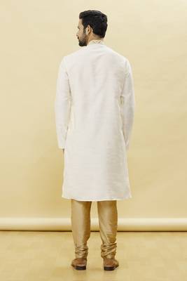 Gold embroidered art silk kurta-pajama 4