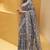 Grey Lucknowi Chikankari Weaving Work Saree With Blouse
