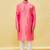 Pink embroidered art silk kurta-pajama