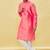 Pink embroidered art silk kurta-pajama