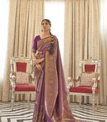  Purple Kaabha Silk Faux Kanjivaram Party Wear Weaving Silk Saree Collection