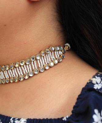 Graceful Pearl Kundan Choker 3
