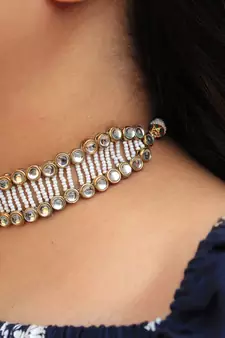 Graceful Pearl Kundan Choker