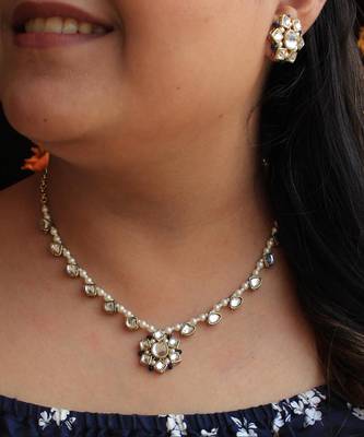 Kundan Blossom  Necklace Set 1