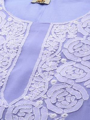 Hand Embroidered Mauve Georgette Lucknowi Chikankari Women Unstitched Suit Piece 2