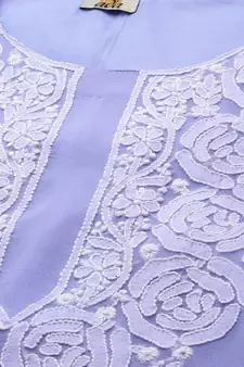 Hand Embroidered Mauve Georgette Lucknowi Chikankari Women Unstitched Suit Piece