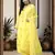 Ada Hand Embroidered Yellow Georgette Lucknowi Chikankari Women Unstitched Suit Piece - A211189