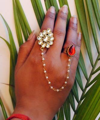 The Dynamic Duo Red Pear Ring 1