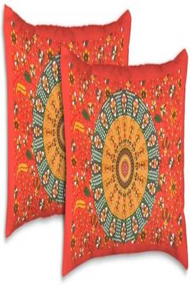 Jaipuri Red Color Circle Print 100% Cotton Double Bedsheet 4