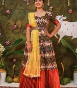 Bk Sethuramani pattu dress with dupatta and belt