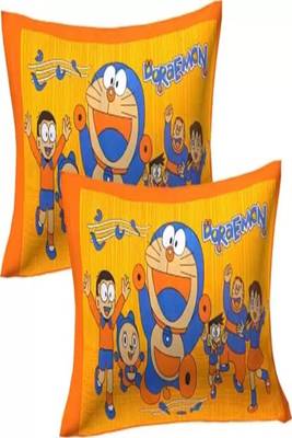 Jaipuri Yellow Color Doremon Print 100% Cotton Double Bedsheet 4