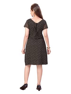 Black printed georgette kids-frocks 4