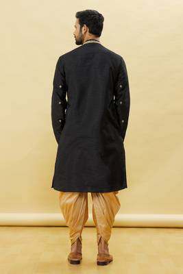 Green embroidered art silk dhoti-kurta 2
