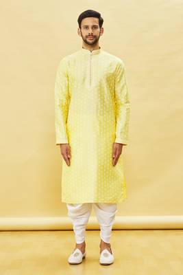 Black embroidered art silk dhoti-kurta 4