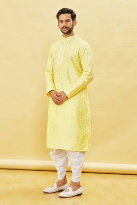 Black embroidered art silk dhoti-kurta 5