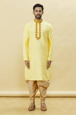 Blue embroidered art silk dhoti-kurta 2