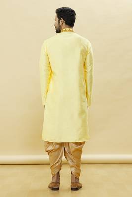 Blue embroidered art silk dhoti-kurta 3