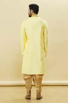 Blue embroidered art silk dhoti-kurta