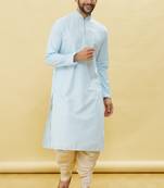 Maroon embroidered art silk dhoti-kurta