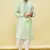 Green embroidered art silk dhoti-kurta