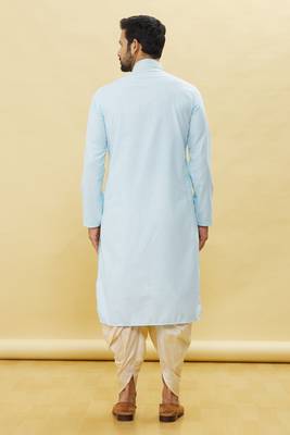 Maroon embroidered art silk dhoti-kurta 4