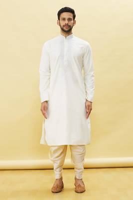 Fawn embroidered cotton dhoti-kurta 2