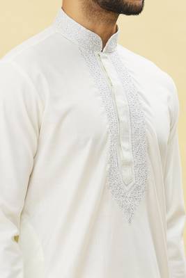 Fawn embroidered cotton dhoti-kurta 4