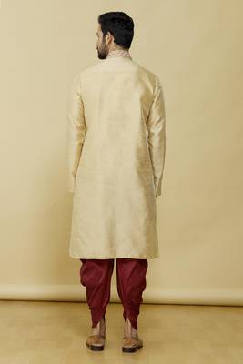 Gold embroidered art silk dhoti-kurta 5