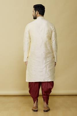 Fawn embroidered art silk dhoti-kurta 2