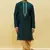 Green embroidered art silk dhoti-kurta