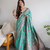 JJ's Crafted Elegance Kashmiri Pashmina Saree with Cotton Silk Base & Paisley Border