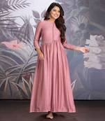 Ash Rose Silk Kurta With Side Adjustors And Cotton Lycra Pants