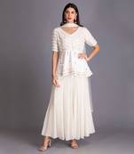 Refresh Your Wardrobe With This Beautiful Top In Precious  Stone Work & Flared Palazzo