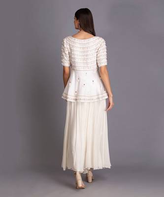 Refresh Your Wardrobe With This Beautiful Top In Precious  Stone Work & Flared Palazzo 3