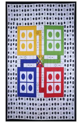 Jaipuri Multi Color Ludo Print 100% Cotton Double Bedsheet 2