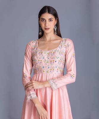 Because Baby Pink Can Never Go Wrong Go For This Beautiful Hand Emboidered Anarkali Set 2