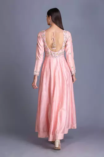 Because Baby Pink Can Never Go Wrong Go For This Beautiful Hand Emboidered Anarkali Set