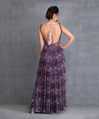 Heirloom Lilac Georgette Printed Anarkali Highlight Of Sequin And Katdana Clubbed 2